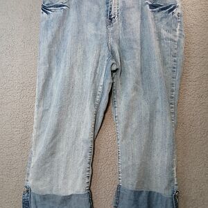 Deb Womens Denim Jeans Capri Size 20 Sparkle Accents